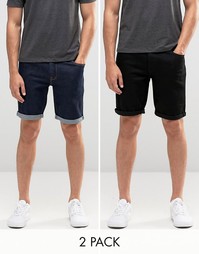 2 пары джинсовых шортов скинни ASOS - СКИДКА 23%