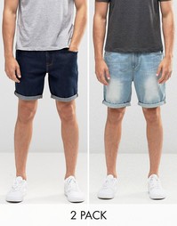 2 пары джинсовых шортов слим ASOS - СКИДКА 23%