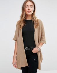 Кардиган в рубчик с короткими рукавами Brave Soul - Рыжий