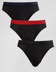 Набор из 3 трусов с контрастным поясом Esprit - Черный