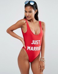 Слитный купальник Private Party Just Married - Красный