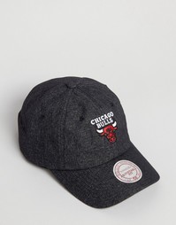 Меланжевая бейсболка Mitchell &amp; Ness Chicago Bulls - Черный