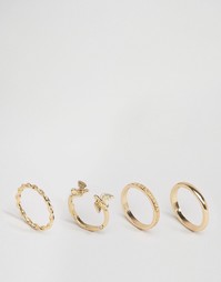 Набор из 4 колец ASOS - Золотой