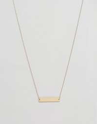 Ожерелье с гладкой планкой и покрытием из латуни ASOS - Золотой