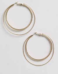 Серьги-кольца в винтажном стиле ASOS - Золотой