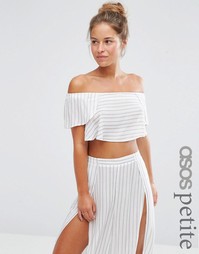 ASOS PETITE Stripe Frill Beach Top Co-ord - Мульти