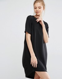 Платье с открытой спиной и короткими рукавами Y.A.S Sanna - Черный