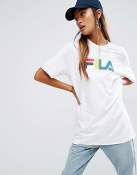 Свободная футболка бойфренда Fila - Белый