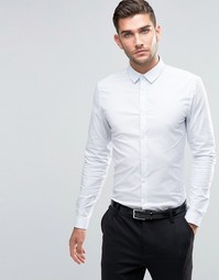 Синяя оксфордская рубашка скинни в полоску ASOS - Синий