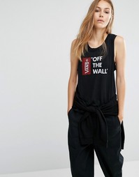 Черная облегающая майка с логотипом Vans Off The Wall - Черный