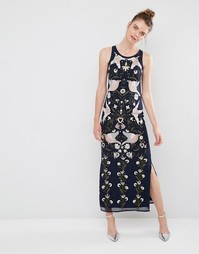 Платье макси с вышивкой и отделкой бисером Frock and Frill