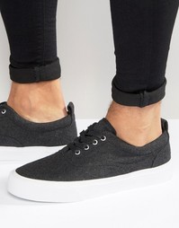 Кеды со шнуровкой из серого фетра ASOS - Серый