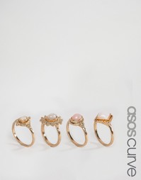 Набор колец ASOS CURVE Boho Girl - Мульти