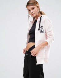 adidas Originals Logo Zip Through Hoody In Pink - Розовый