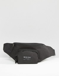 Черная кожаная сумка-кошелек на пояс Nicce - Черный