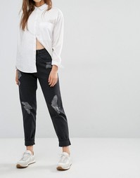 Потертые джинсы в винтажном стиле Waven Elsa - Винтажный черный