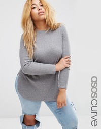 Топ-туника с разрезами по бокам и асимметричной кромкой ASOS CURVE