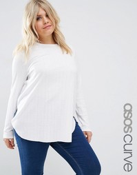 Топ-туника с разрезами по бокам и асимметричной кромкой ASOS CURVE