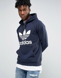 Худи с логотипом-трилистником adidas Originals S95512 - Синий