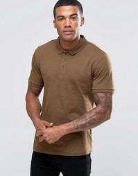 Коричневая трикотажная футболка‑поло ASOS - Balsam