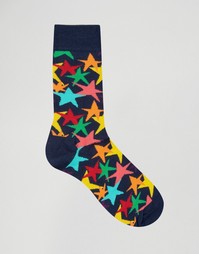 Носки со звездами Happy Socks - Синий