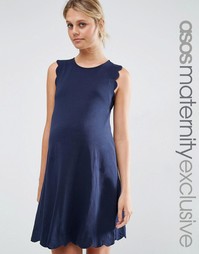 Цельнокройное платье для беременных ASOS Maternity - Темно-синий