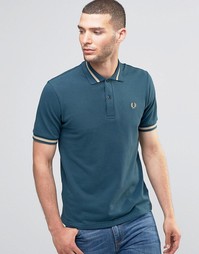 Футболка-поло слим из пике с окантовкой Fred Perry Laurel Wreath