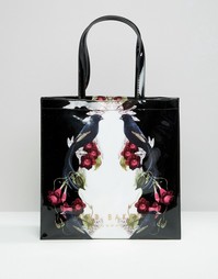 Большая сумка с принтом птиц Ted Baker - Черный принт