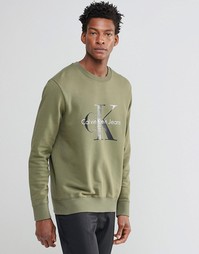 Свитшот цвета хаки в стиле 90-х Calvin Klein Jeans - Хаки