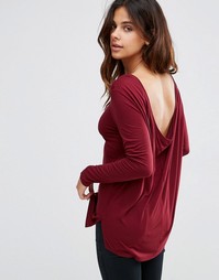 Топ с глубоким V-образным вырезом сзади и длинными рукавами ASOS