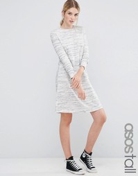 Меланжевое свободное платье в стиле casual ASOS TALL - Серый