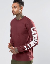 Лонгслив с принтом на рукаве Carhartt WIP College - Burgundy