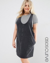 Черное джинсовое платье мини ASOS CURVE - Черный