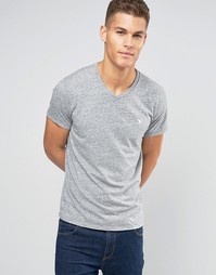 Серая футболка слим с V‑образным вырезом Abercrombie &amp; Fitch - Серый