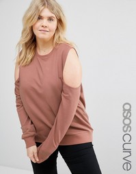 Свитшот с открытыми плечами ASOS CURVE - Телесный