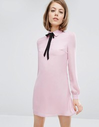 Платье-рубашка с завязкой у воротника Fashion Union - Пыльно-лиловый