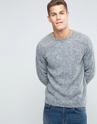 Чесаный джемпер с заниженной линией плеч United Colors of Benetton