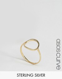 Позолоченное серебряное кольцо ASOS CURVE - Золотой