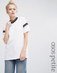 ASOS PETITE T-Shirt With Sparkly Stripe Insert - Кремовый