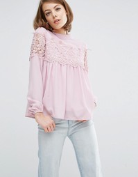 Нарядная кружевная блузка Fashion Union - Пыльно-лиловый