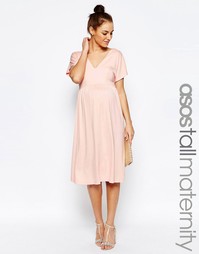Платье с рукавами-бабочка ASOS Maternity TALL - Розовый