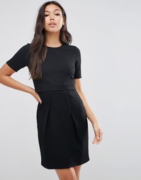 Фактурное двухслойное платье мини ASOS - Черный