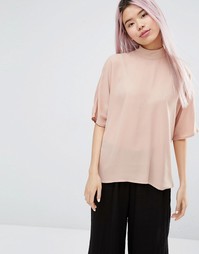 Блузка с молнией на спине Monki - Телесный