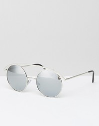 Солнцезащитные очки с металлической планкой Monki - Серебряный