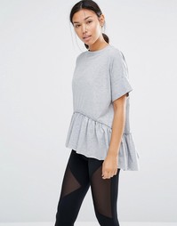 Футболка с оборкой по краю Boohoo - Серый