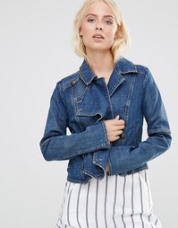 Джинсовая куртка на пуговицах Free People - Винтажный синий