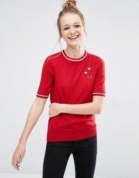 Трикотажный топ с вышивкой звезды Fred Perry Bella Freud - Красный