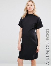 Платье-футляр с высокой горловиной и короткими рукавами ASOS Maternity