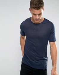 Льняная футболка Jack and Jones Premium - Темно-синий