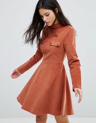 Вельветовое короткое приталенное платье Love &amp; Other Things